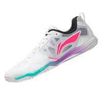 李宁（LI-NING）新款国家队同款乒乓球鞋专业训练比赛运动透气耐磨防滑减震抗扭鞋 【挑战者系列】王楚钦同款 绿/粉 42 (265mm)