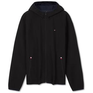 TOMMY HILFIGER【防水微抓绒】出走都市25秋冬男装连帽风衣款软壳夹克外套 【防水软壳款】曜石黑BDS XS （：100-120斤）
