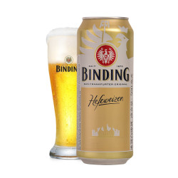 冰顶 BINDING 白啤酒德国原装进口啤酒可开发票 冰顶白啤 500mL 24罐 整箱装