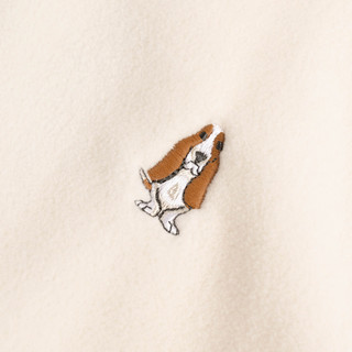 暇步士（Hush Puppies）童装儿童女大童2025秋季时尚简约梭织拼接温暖休闲外套 奶油色 150 cm