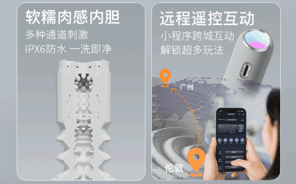 杰士邦 AI系列 聆动海豚 智能飞机杯(全息沉浸式RPG游戏外设)