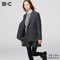 优衣库女装粗花呢休闲西装/外套479668 07 青灰色 L /160/88A