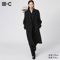 优衣库女装长大衣479666 09 黑色 S /155/80A