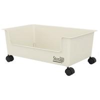 金隆兴桌下书本收纳盒带滑轮书包置物架教室用书箱宿舍装书整理大号 【大容量带滑轮】桌下收纳箱小