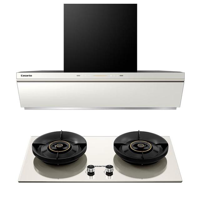 以旧换新：卡萨帝 小炫风MAX系列 CXW-358-CDY5SUD+JZT-CDZ5U9 烟灶套装 海盐白 天然气