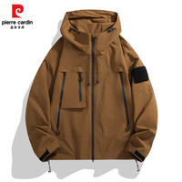 移动端、京东百亿补贴：皮尔·卡丹 皮尔卡丹冲锋衣男女2025春季户外运动外套保暖防寒登山服款装 军绿 2XL