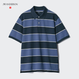 优衣库 男装/男女同款快干POLO衫短袖条纹T恤休闲时尚477677 68 深蓝色 XS /160/76A