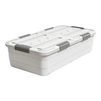 佳帮手床底收纳箱床下衣服被子杂物收纳扁平整理储物箱带滑轮密封扣 125L*2只装【100*50*23cm】