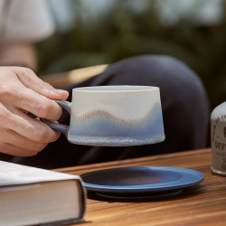 象上 山海蓝咖啡杯碟套装景德镇陶瓷轻奢高级感女生