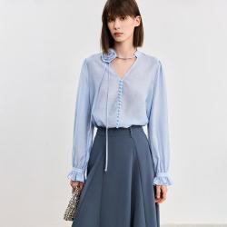 LILY 需首单、：LILY 玫瑰花朵衬衫