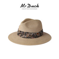 Mr DUCK 2025防晒草帽 高品质进口菲律宾亚麻巴拿马草帽  MS56325-浅米其/腰果（草帽） XL（61cm以上）