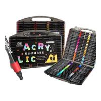 真彩 丙烯马克笔不透色可叠色儿童水彩笔笔芯 12色圆杆+高端黑盒