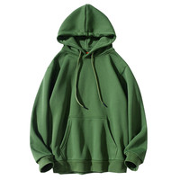 纯色连帽卫衣男款冬季百搭加绒长袖上衣服大码宽松高街打底衫外套 WY0707摩登灰【300g 不加绒】 XL