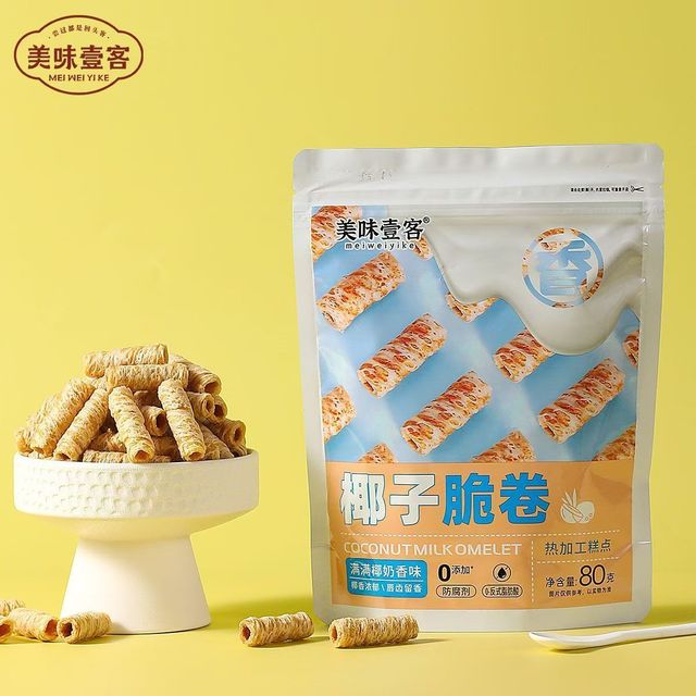 微甜不腻：椰子蛋卷3袋