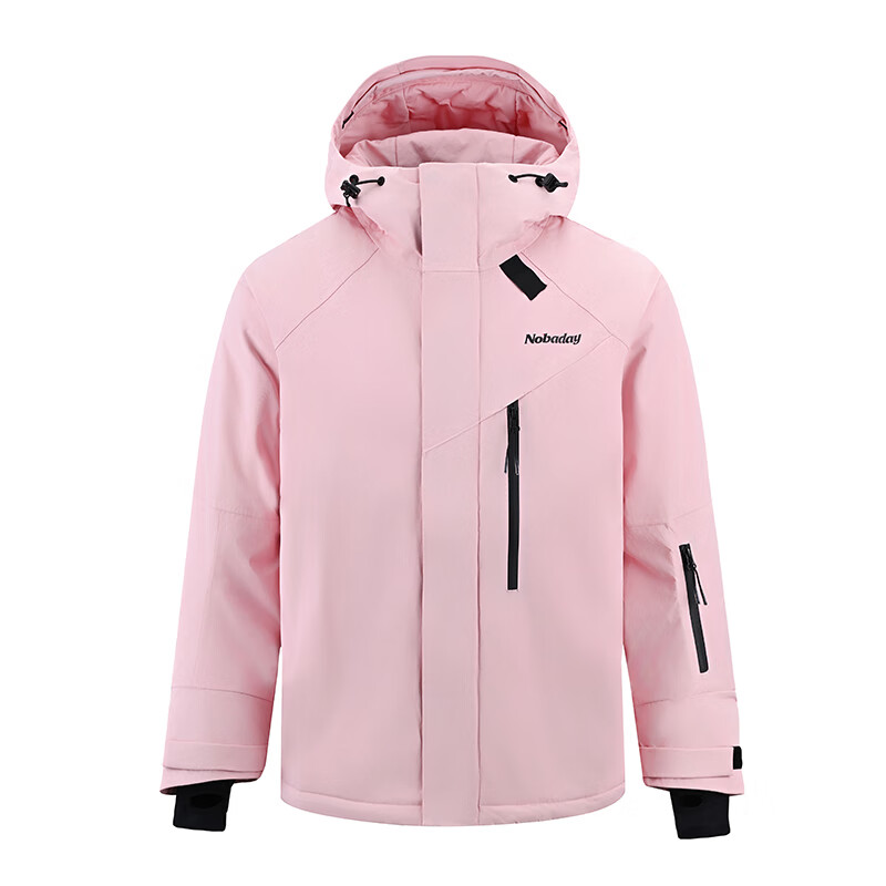 NOBADAY户外滑雪服女单板专业防水宽松保暖滑雪上衣套装粉色外套