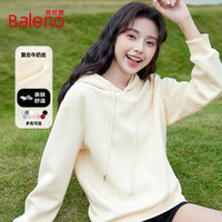 班尼路BALENO&K系列圆领连帽卫衣女2025秋冬新款爆款百搭白色长袖上衣服潮流