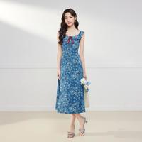 爱依服 商场裙子2025夏季法式茶歇浪漫淑女度假风背心长裙