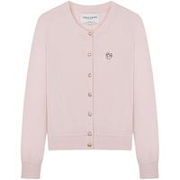 Teenie Weenie【四季针织】小熊女绵羊毛开衫25秋圆领舒适内搭毛衣 粉色 S