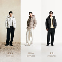 杰克琼斯男士羽绒服外套合集保暖外套大衣男装连帽 衬衫羽绒-224423004静谧灰 165/88A/XS