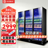 白雪雅竹 网红商用啤酒柜展示柜风冷无霜展示柜超市冷藏保鲜柜 三门豪华款1670*600*1830mm
