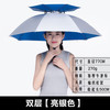 辰至尚品 伞帽头戴雨伞帽子钓鱼头戴太阳伞户外采茶环卫防晒斗笠伞折叠大号 双层77银色