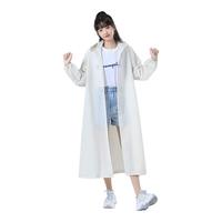 百易特简约雨衣长款全身防暴雨男女款加厚成人外穿户外便携式束口透明款 椰奶白——束口100g