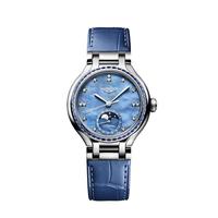 浪琴(LONGINES)瑞士手表 心月系列星辰腕表 月相机械鳄鱼皮带女表 L81260972
