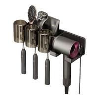 豫之曙浴室电动牙刷置物架卫生间吹风机一体收纳放牙膏具洗漱口杯 枪灰-牙刷吹风机架【四人带杯】