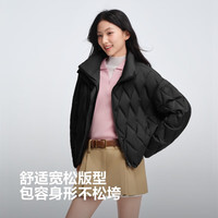 波司登 2025轻薄羽绒服女短款90绒立领菱格宽松时尚外套