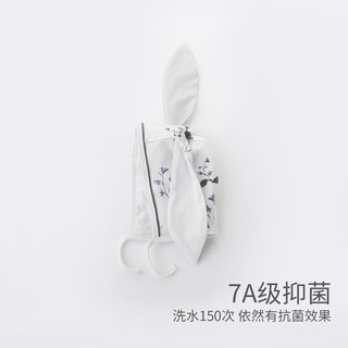 巴厘小猪婴儿帽子春秋季宝宝外出防风护耳帽超萌可爱兔头帽纯棉新生儿胎帽 43cm 拍前测量宝宝头围