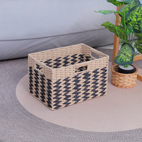 金柳 脏衣服收纳筐家用浴室脏衣篮大号抽屉式杂物置物筐酒店编织洗衣篮 双色 三抽手 小号 38*26*24cm 无盖