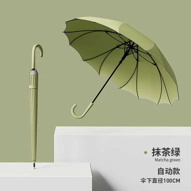 甜甜仔雨伞一片式长柄女生高颜值新款自动暴雨专用大号加固结实抗风直柄 【长柄自动+伞布不漏水】 100cm