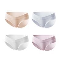 十月结晶 4条装棉质低腰托腹内裤孕晚期包臀防滑内裤三角内裤