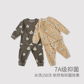 巴厘小猪宝宝睡衣春秋季男童家居服女童两件套婴幼儿衣服儿童套装 欢乐鸭 100