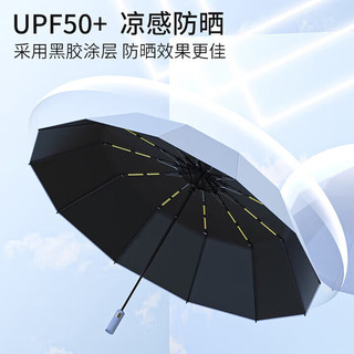 小米有品生态链同款全自动伞加强伞骨雨伞太阳伞防紫外黑胶防晒遮阳伞 60骨全自动抗风加固【蓝色】