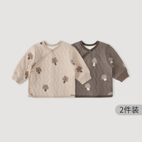 巴厘小猪【2件装】婴儿保暖上衣秋冬夹丝棉绑带和尚服新生儿保暖打底衣
