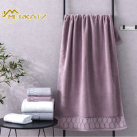梅尔卡茨（Merkatz） 浴巾【甄选精梳棉】全棉浴巾家用吸水不掉毛大毛巾纯棉洗澡巾 波浪纹水绿色