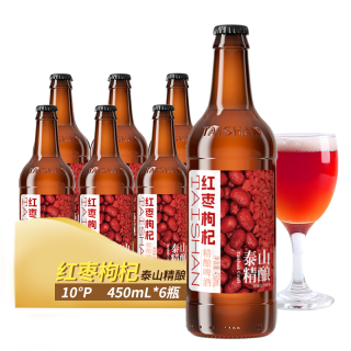泰山原浆啤酒 taishan 红枣枸杞精酿啤酒 450mL*6瓶 整箱装