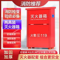 绿消 灭火器箱子干粉水基消防箱子 4KG干粉箱子