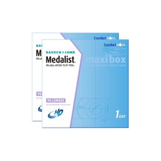 BAUSCH+LOMB 博士伦Medalist透明近视隐形眼镜日抛90片/盒*2水凝胶便携水润 700度