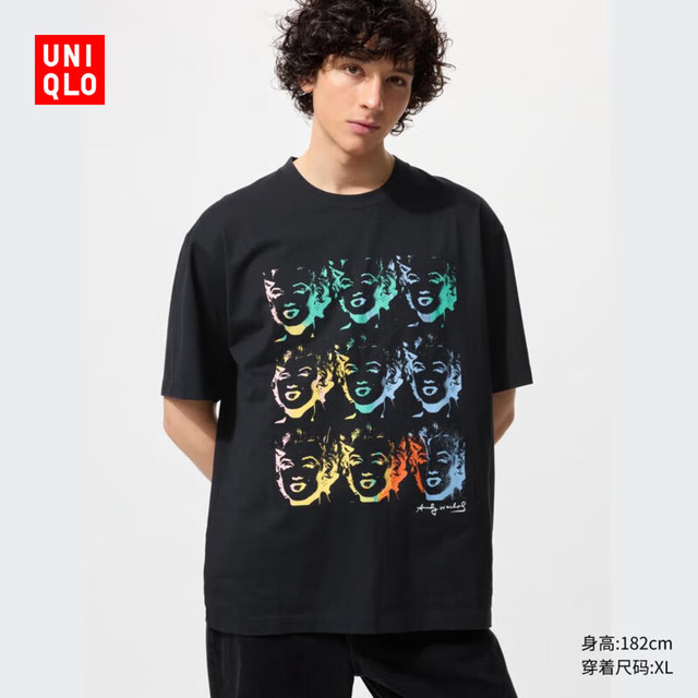 优衣库 男装/男女同款UT NY POP ART印花短袖T恤477701 黑色 L