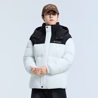 Meters bonwe 美特斯邦威 棉服男女同款2025秋季拼接撞色宽松保暖外套棉衣