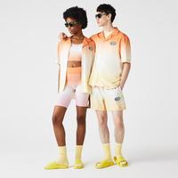 Lacoste 法国鳄鱼装潮流渐变色翻领短袖衬衫日常舒适衬衫男女同款上衣