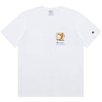Champion 胶印草写字母LOGO趣味食物印花图案 短袖T恤
