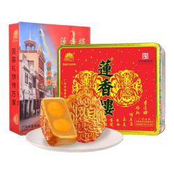 莲香楼 广式月饼 双黄纯真白莲蓉口味 750g