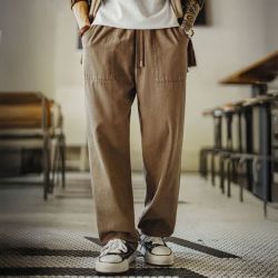 马登 工装莱赛尔棉男士直筒休闲裤 藏青色 M