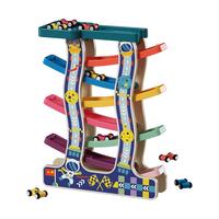 铭塔趣味滑翔车 玩具 1-3岁婴幼儿宝宝轨道惯性车 7轨道8辆木制小车(带停车场) 彩盒装
