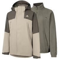 安踏（ANTA）水壳冲锋衣丨大地之壳2.0三合一女户外硬壳防水防风登山外套 【三合一升级款】绸灰紫/治愈粉 M (女165)