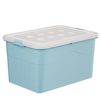 SPACEXPERT 衣物收纳箱车载塑料整理箱带轮外体积72L 58*40*31cm 蓝色 1个装