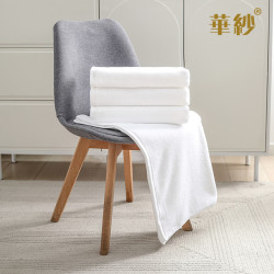 华纱 全纯棉白色浴巾 白色 400g